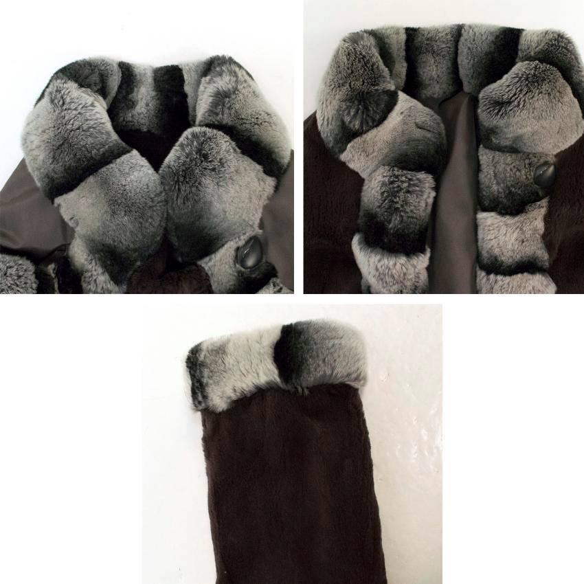 Grey Chinchilla Fur Reversible Coat  For Sale 1