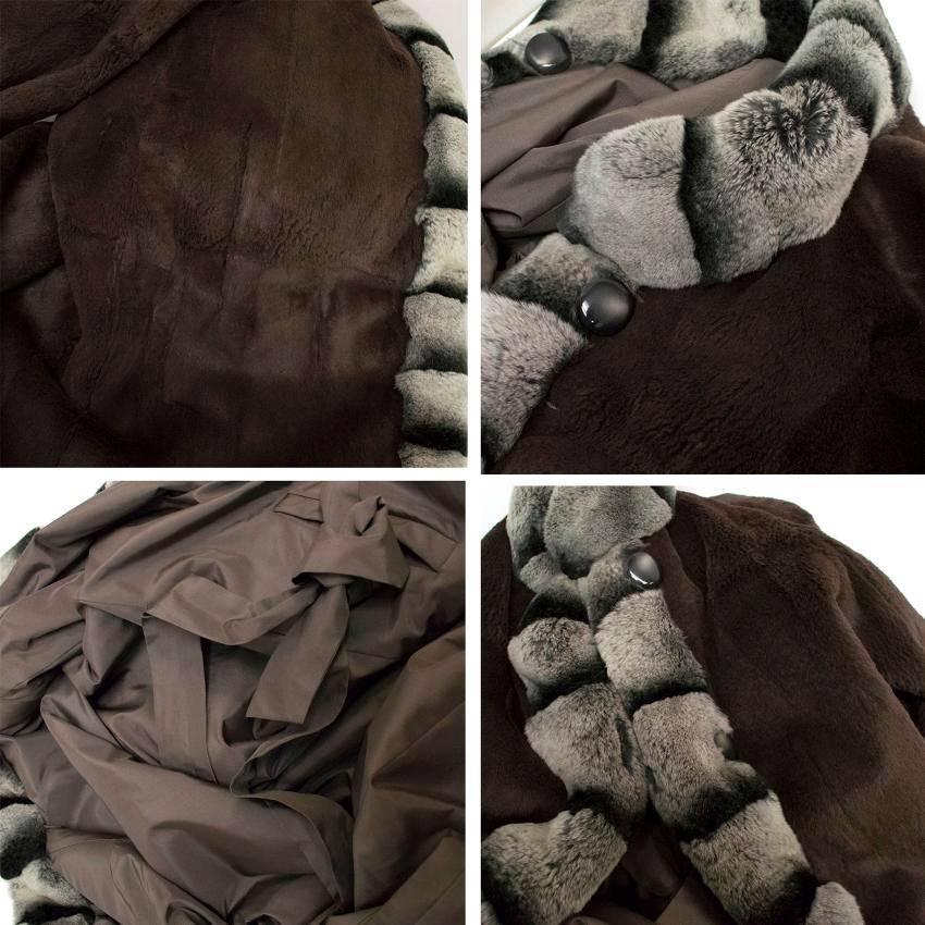 Grey Chinchilla Fur Reversible Coat  For Sale 2