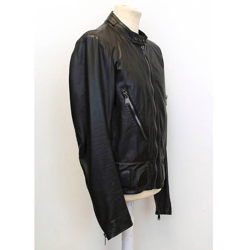 Yves Saint Laurent Black Leather Jacket  In Excellent Condition For Sale In London, GB