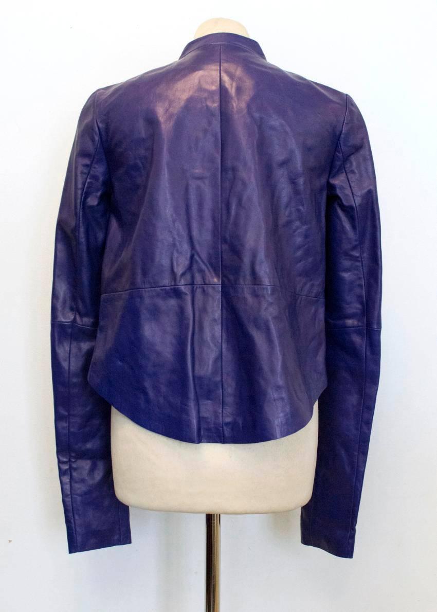 Purple Vionnet purple leather jacket For Sale