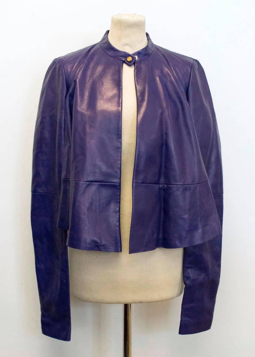 Vionnet purple leather jacket In New Condition For Sale In London, GB