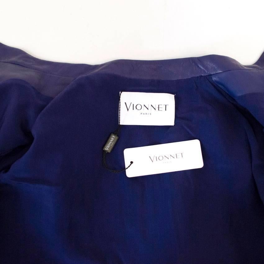 Women's Vionnet purple leather jacket For Sale