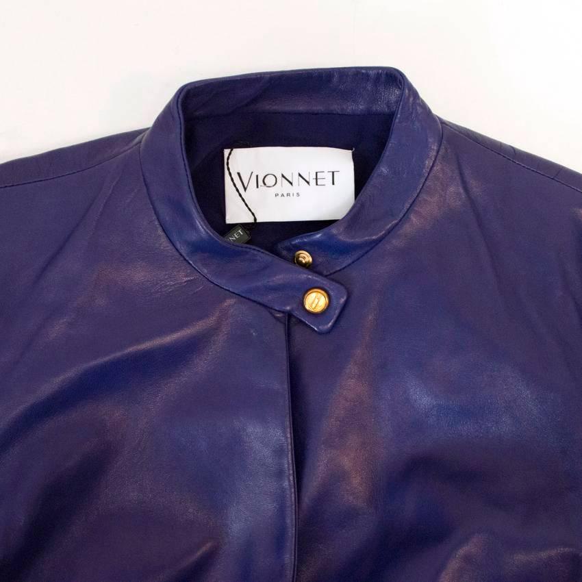 Vionnet purple leather jacket For Sale 2
