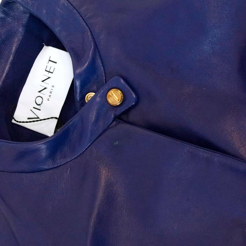 Vionnet purple leather jacket For Sale 3