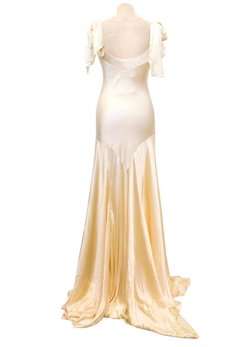 cream silk dress