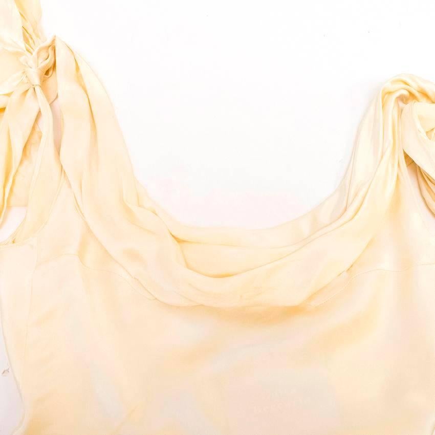 Beige Luisa Beccaria Cream Silk Wedding Gown