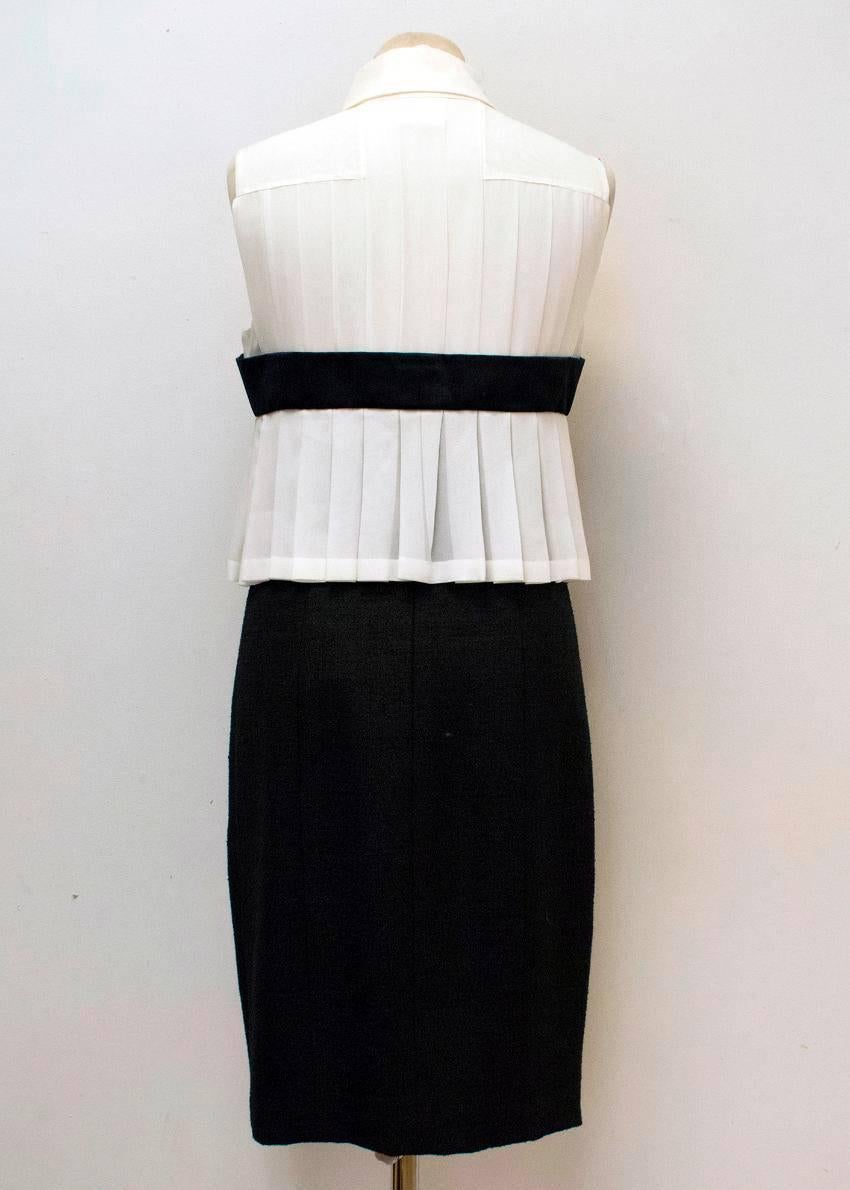 Women's Chanel Black and Cream Dress with Black Bow Detail For Sale
