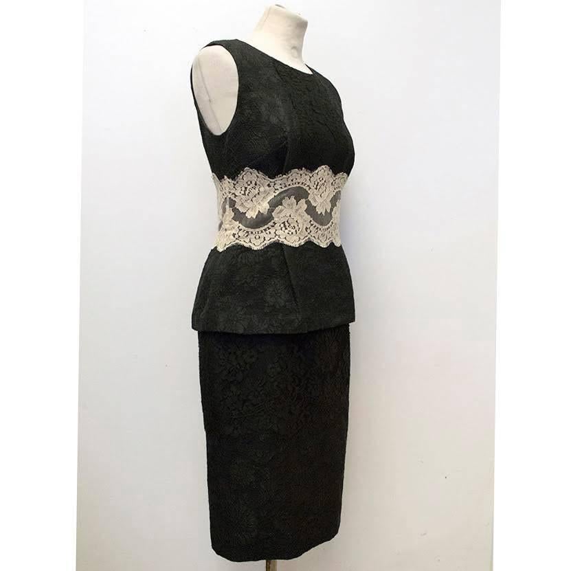 Women's or Men's Dolce & Gabbana Black Embroidered Cotton Dress with Lace Detail For Sale