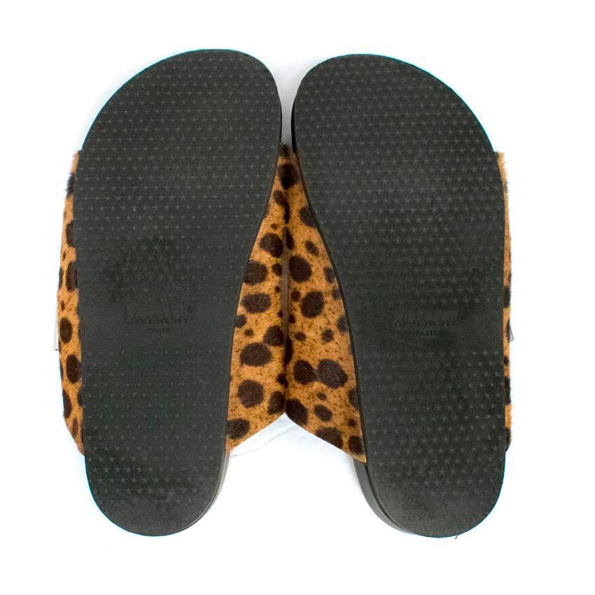 Women's or Men's Givenchy Leopard Print Ponyhair Double Strap Sandals For Sale