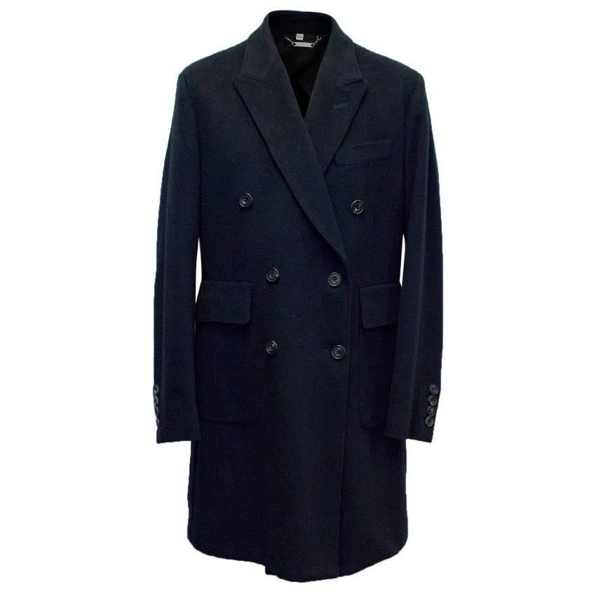 Hardy Amies Navy Cashmere Overcoat For Sale