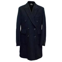 Hardy Amies Navy Cashmere Overcoat