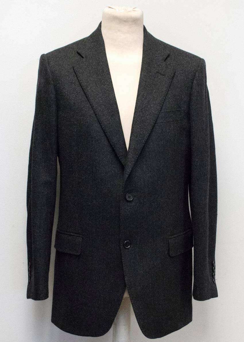 Burberry Dark Grey Wool Blend Blazer Size 50 In New Condition For Sale In London, GB