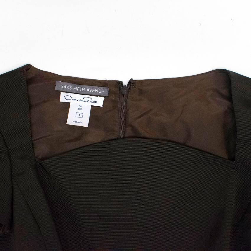Oscar de la Renta Dark Brown Dress with Embellished Hem For Sale 3