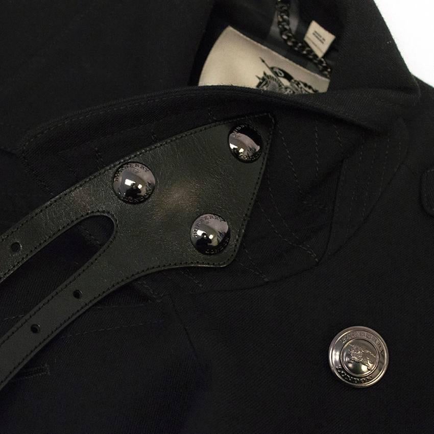 Burberry Black Double Breasted Coat For Sale 1