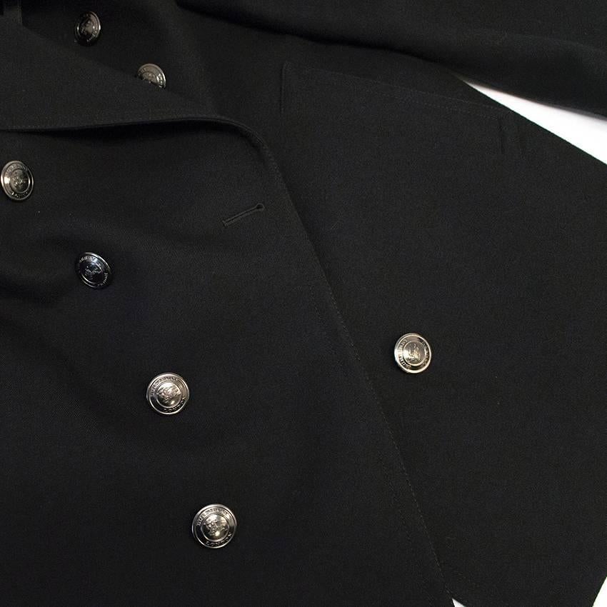 Burberry Black Double Breasted Coat For Sale 2