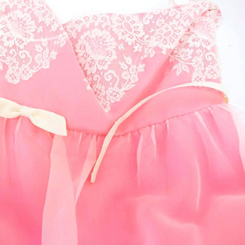 Valentino Pink Lace Overlay Dress - Size US 8 1