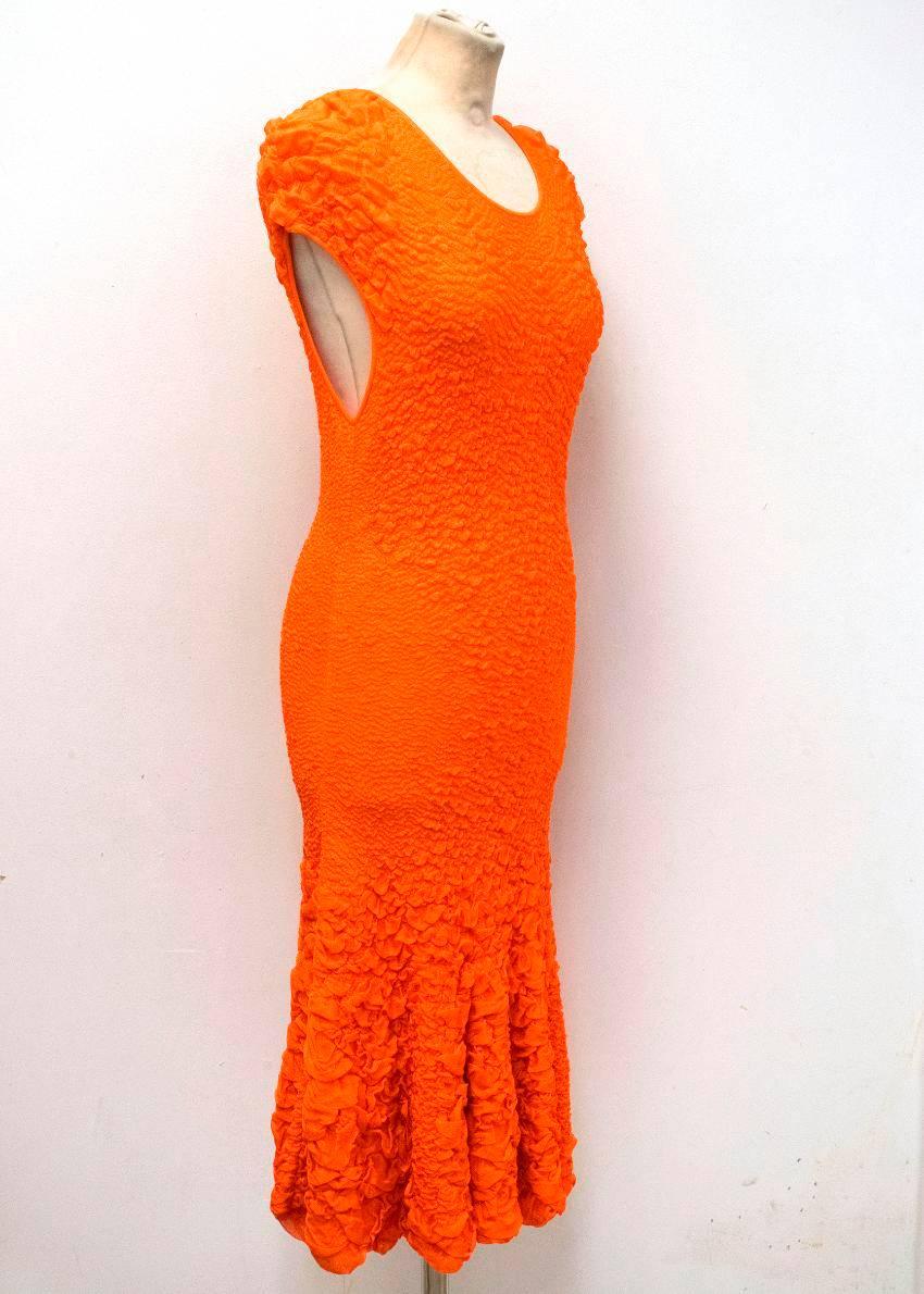 alexander mcqueen orange dress
