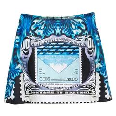 Mary Katrantzou 'Kal' Blue Leather Printed Mini Skirt 5