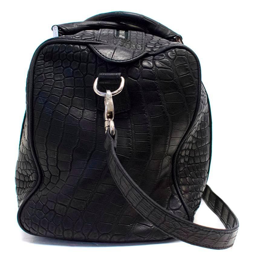 Balmain Black Crocodile Skin Tote Bag 2
