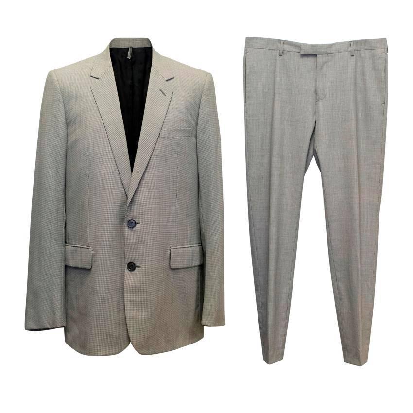 Dior Black and Grey Houndstooth Two Piece Suit For Sale