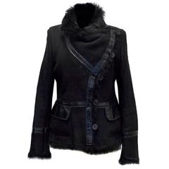 Karl Donoghue Black Suede and Shearling Jacket 12