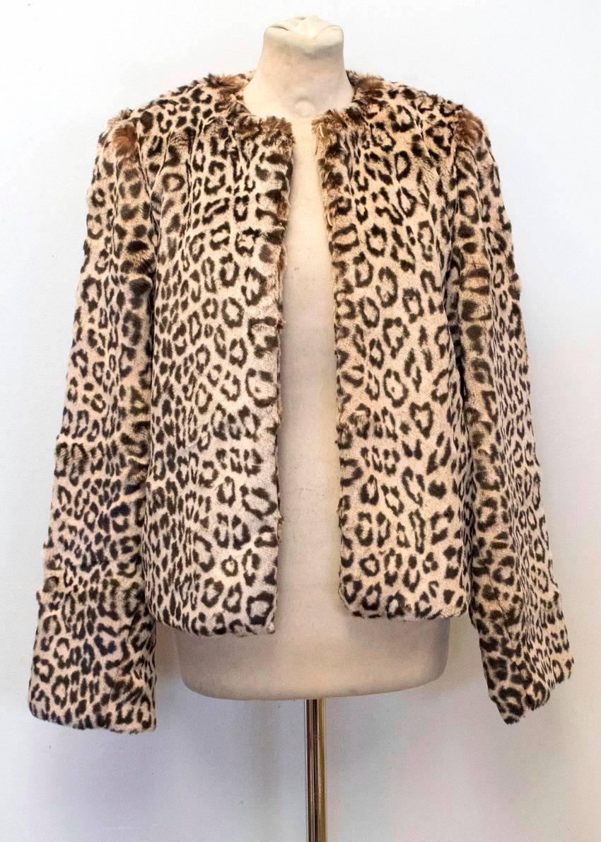 Blumarine Leopard Print Faux Fur Jacket In New Condition For Sale In London, GB