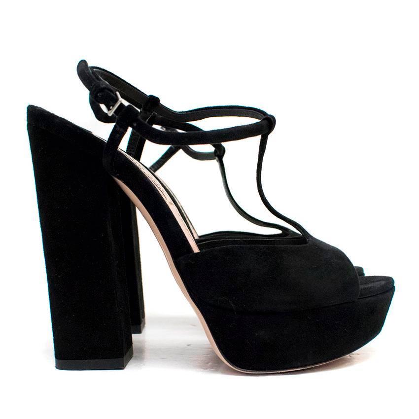 Miu Miu Black Block Heel Sandals For Sale 1