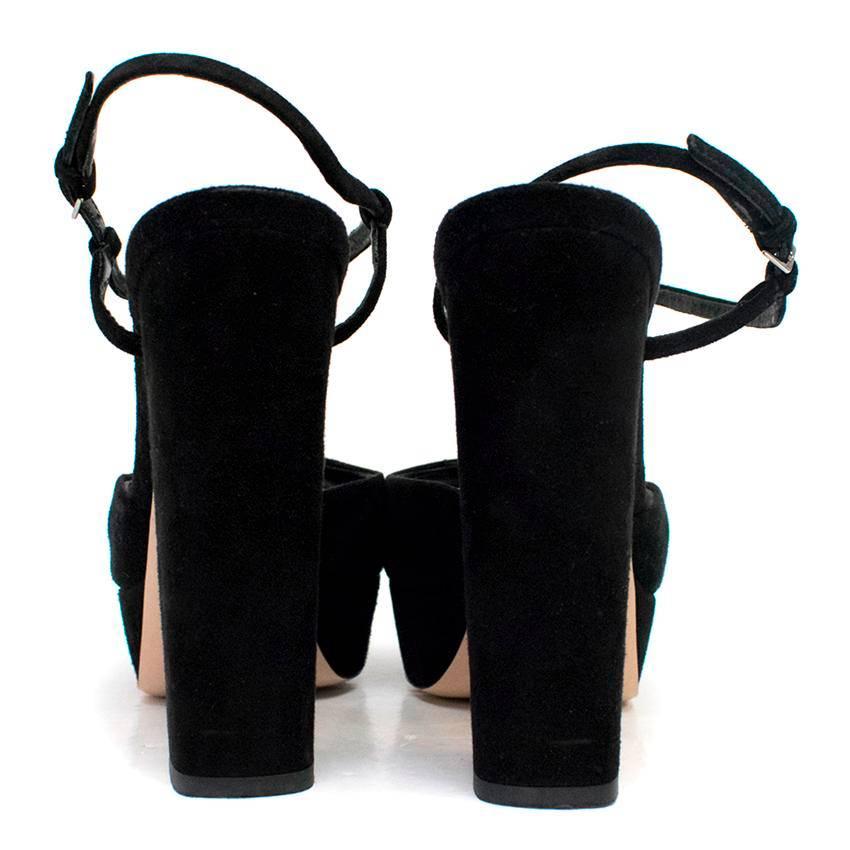 Women's Miu Miu Black Block Heel Sandals For Sale