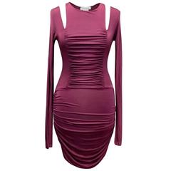 Pierre Balmain Ruched Purple Bodycon Dress