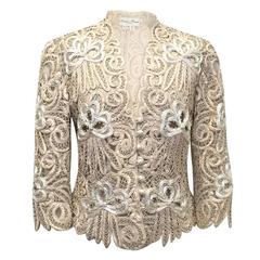 Eavis Brown Cream Silk Embroidered Jacket 9