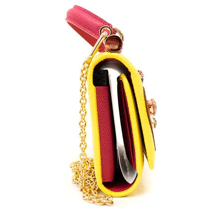 Women's Dolce & Gabbana Yellow St. Valentine Mini Von Wallet Bag For Sale