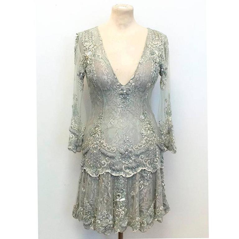Patricia Bonaldi Mint Embellished Mini Dress For Sale at 1stDibs ...