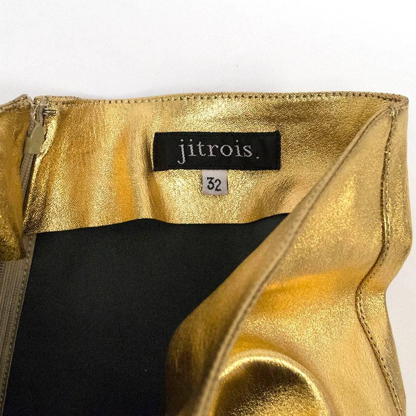 Jitrois 32- Gold Leather Leggings For Sale 3
