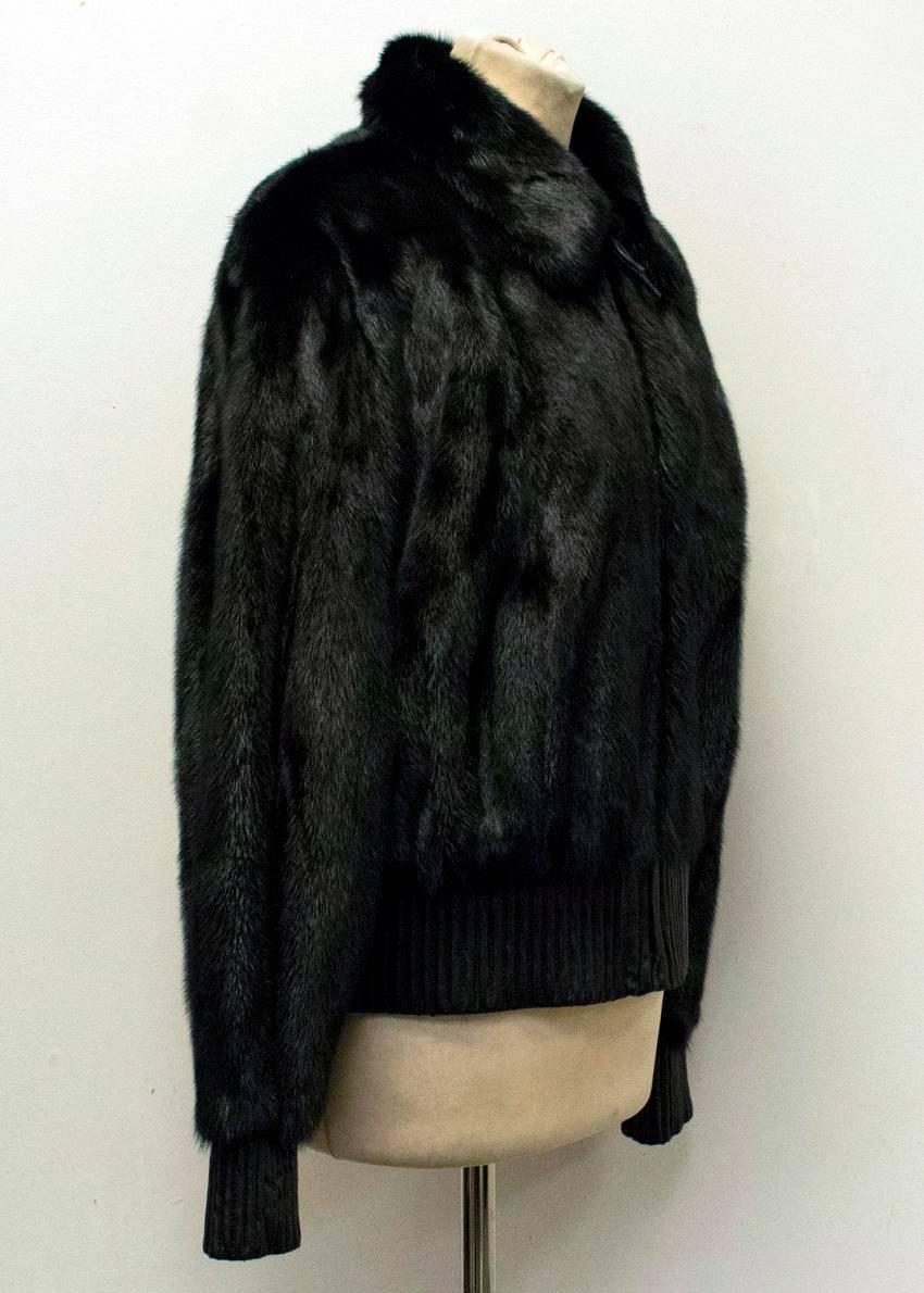 Black Yves Salomon Mink Fur Jacket For Sale