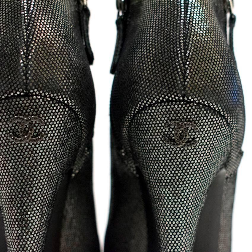 Chanel Metallic Ankle Boots For Sale 3