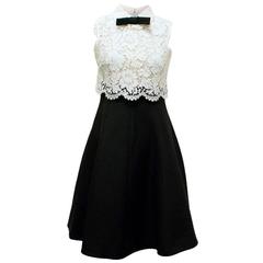 Valentino Spa White Lace and Black Dress