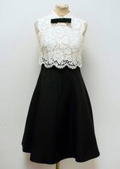 Valentino Spa White Lace and Black Dress