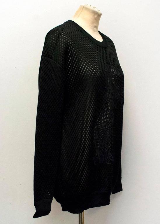 Stella McCartney Black Mesh Neoprene Sweatshirt For Sale at 1stDibs