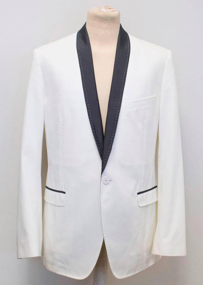 Men's Dolce and Gabbana White Dinner Jacket with a Bow Tie For Sale