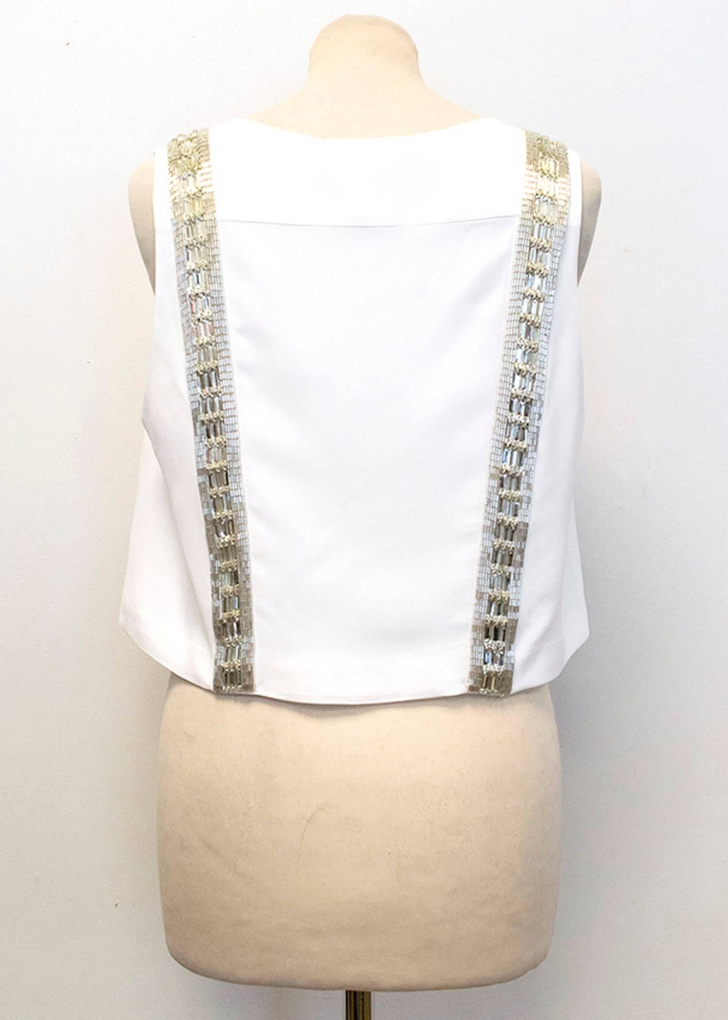 Chloe White Beaded Arrow Top For Sale 2