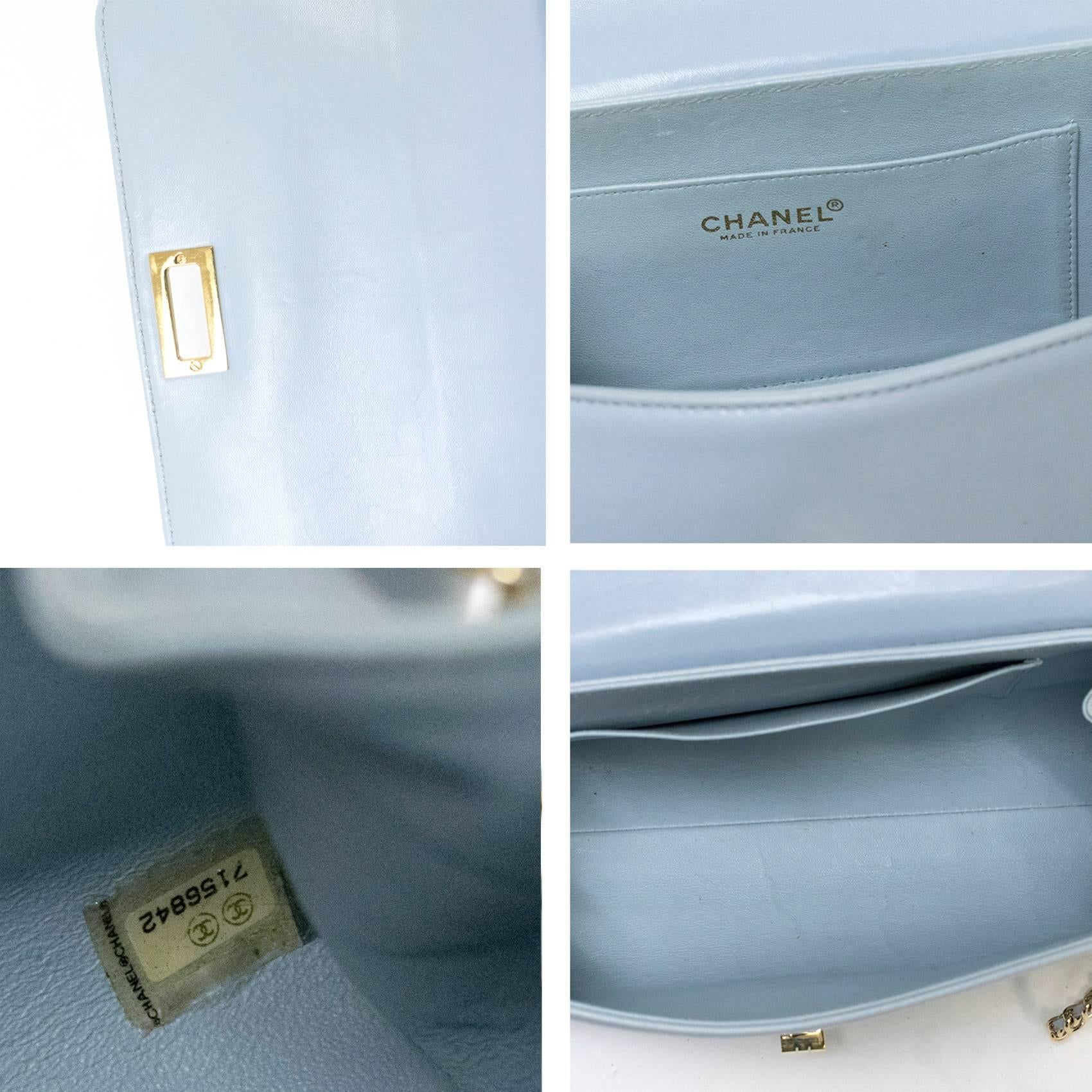 Chanel Light Blue Shoulder Bag  For Sale 4
