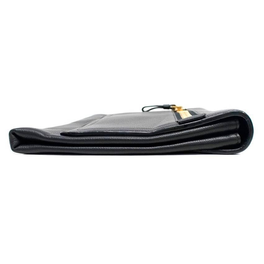 Women's or Men's Tom Ford Black Leather Clutch For Sale