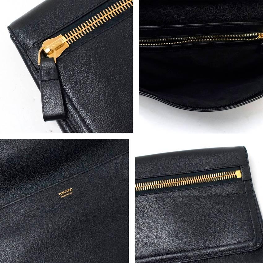 Tom Ford Black Leather Clutch For Sale 3