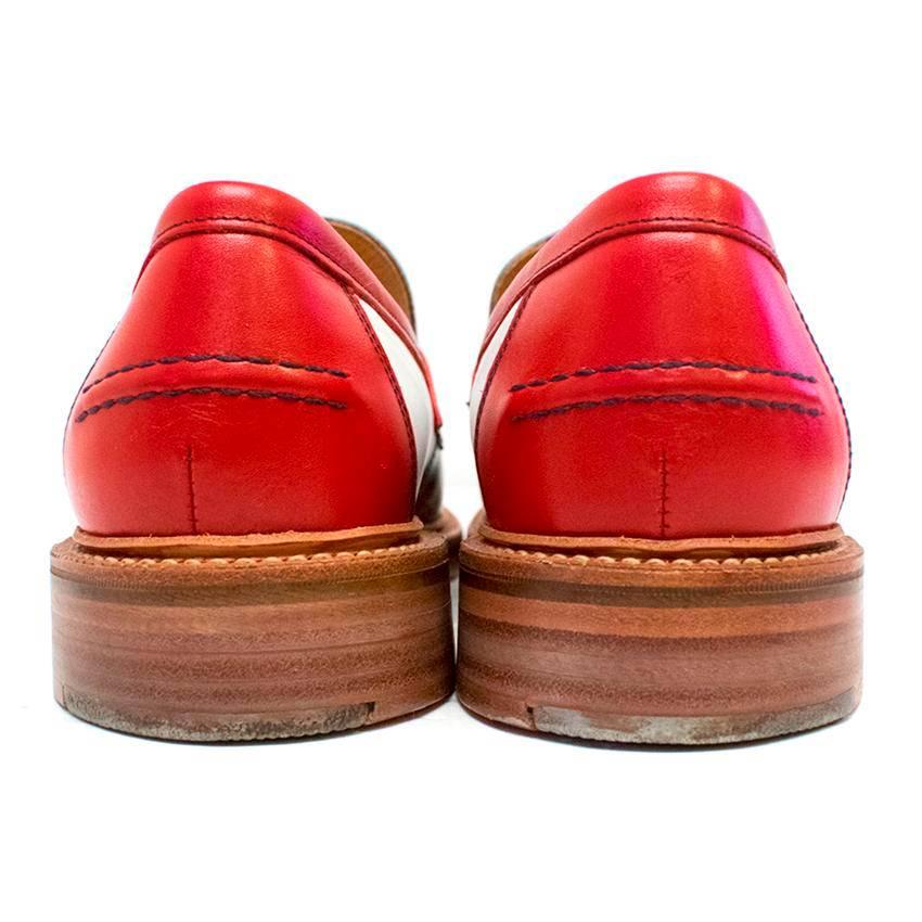  Red and Navy Leather Loafers In Excellent Condition For Sale In London, GB