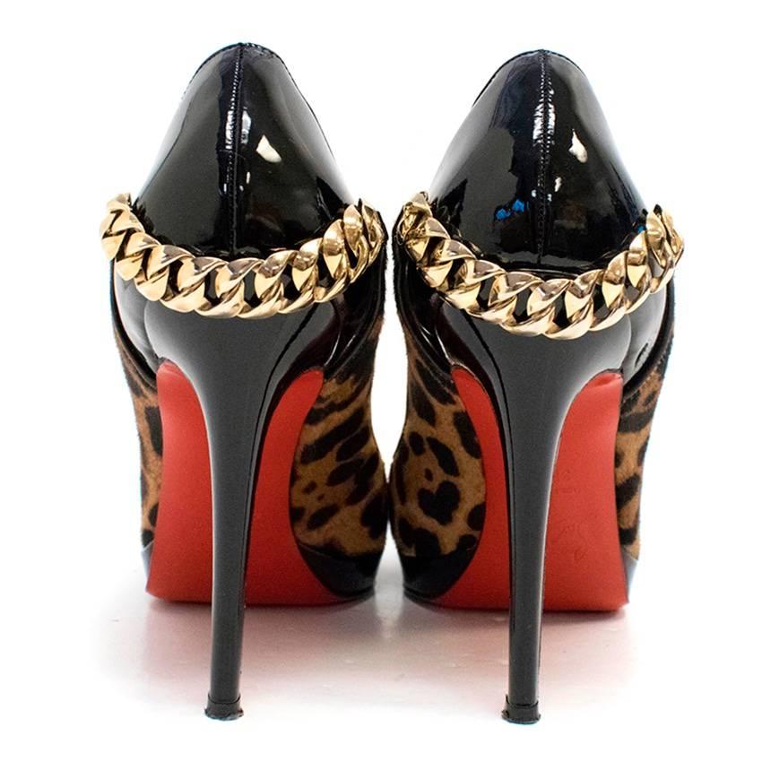 Christian Louboutin Dorepi Calf Hair Leopard Print Pumps In Good Condition For Sale In London, GB