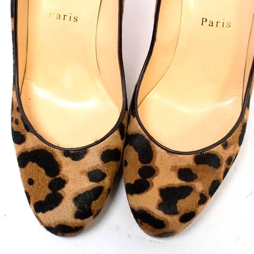 Women's Christian Louboutin Dorepi Calf Hair Leopard Print Pumps For Sale