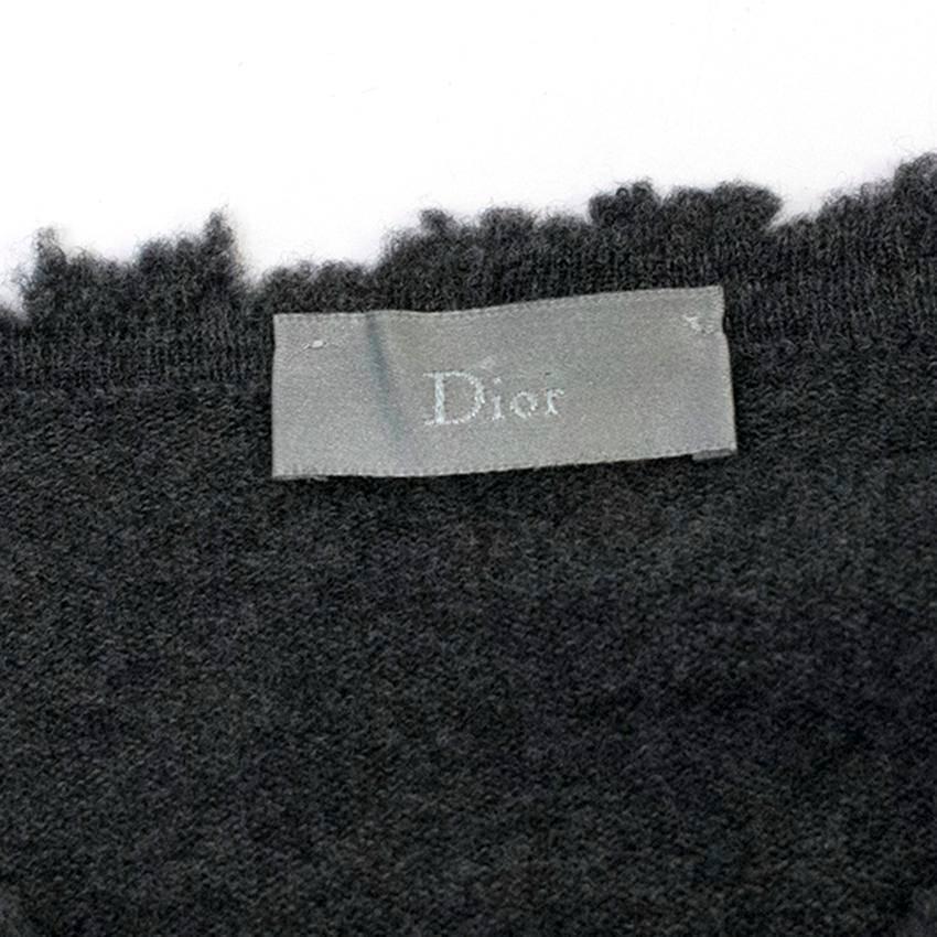 Black Dior Men's Grey Wool Distressed Jumper  For Sale
