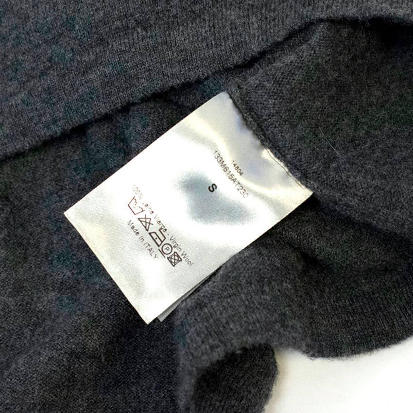 Dior Men's Grey Wool Distressed Jumper  In New Condition For Sale In London, GB