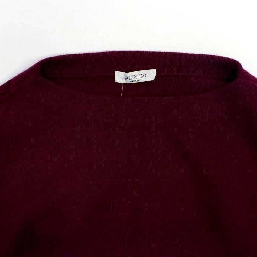 Valentino Men's Burgundy Cashmere Knitted Jumper  For Sale 2