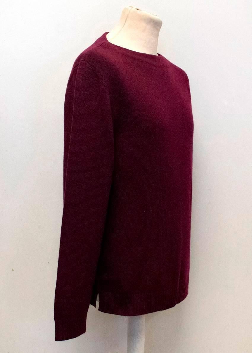 Valentino Men's Burgundy Cashmere Knitted Jumper  For Sale 4